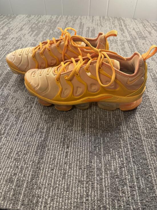 Nike Shoes - Nike Air Vapormax Plus Shoes Womens Size 9 Orange Yellow Running CW7011-800